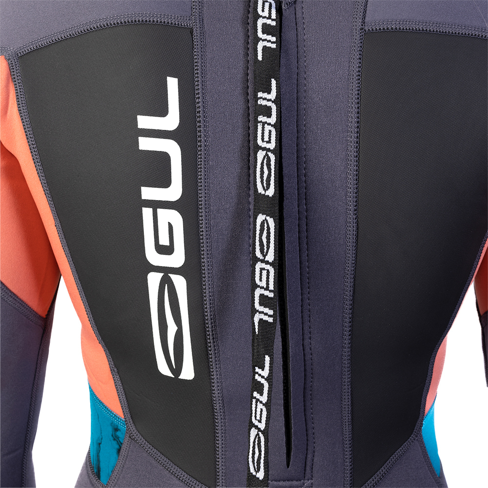 2025 Gul Womens Response 3/2mm Back Zip Wetsuit RE1319-C1 - Grey / Coral